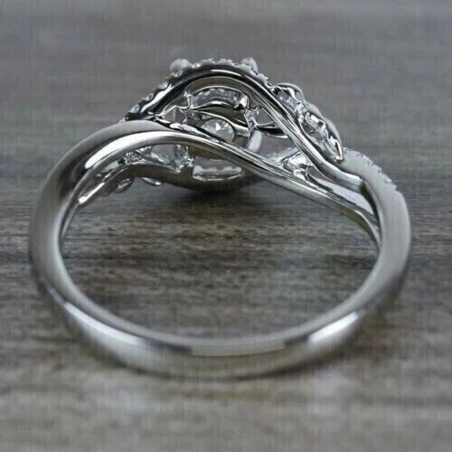 2.75Ct Cushion VVS1 Lab Created Diamond Anniversary 14K White Gold Finish Ring