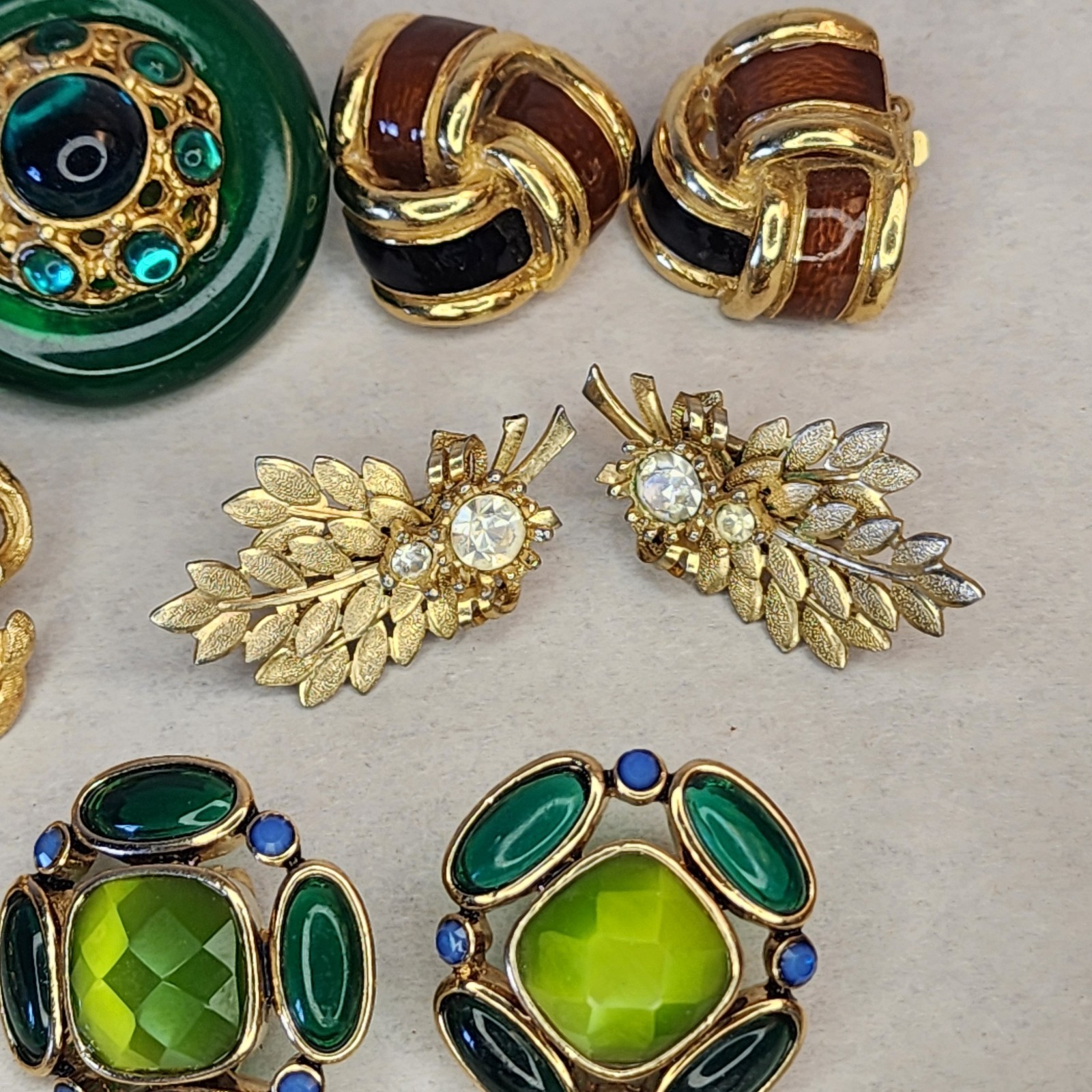 Lot 8 Pair Vintage Clip Earrings All Signed / Marked