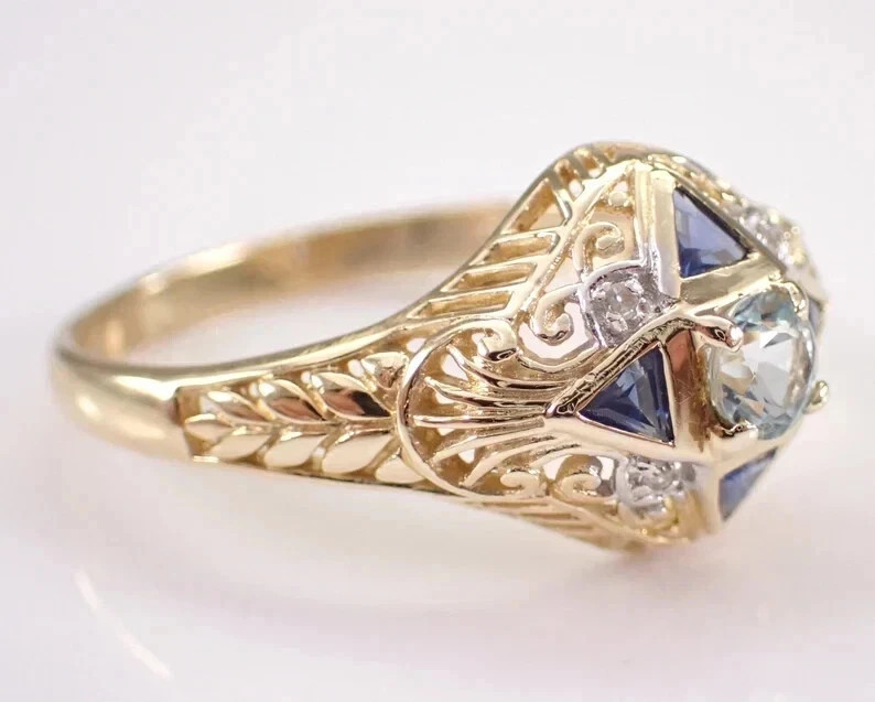 2.5Ct Art Deco Style Lab Created Diamond Engagement Anniversary 14K Gold FN Ring