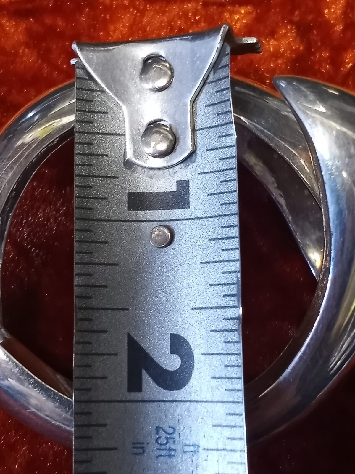 Rare Vintage Designer Hinge Cuff Bracelet Silver Metal Signed Modern Stamp