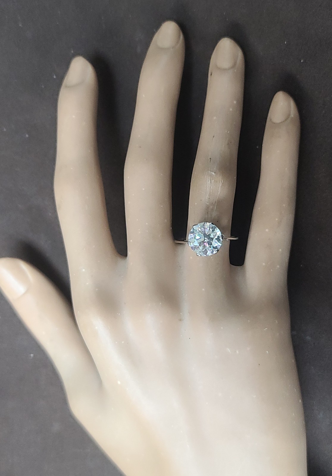 Vintage Platinum Engagement Ring 3.34CT. Natural Old Euro Cut Round Diamond