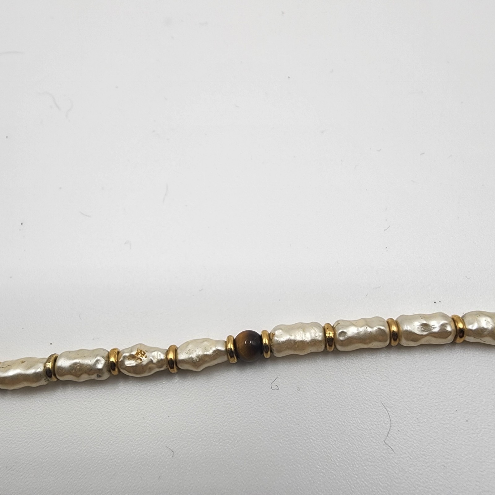Vintage Signed Napier Women’s Necklace Gold Tone With Beads 30″