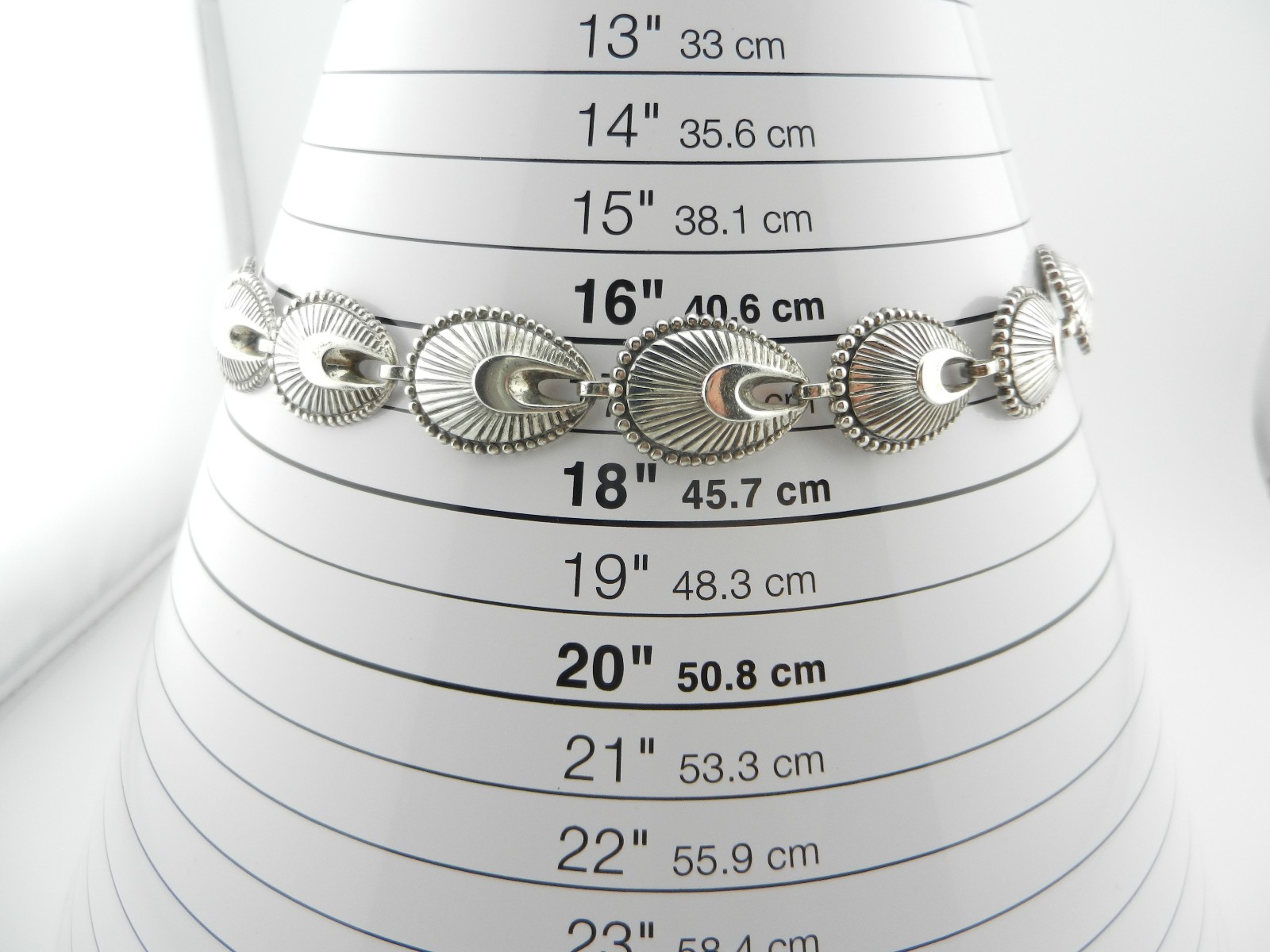 Danecraft Sterling Link Necklace Screw Earrings Scalloped Shell Fan Shape Set