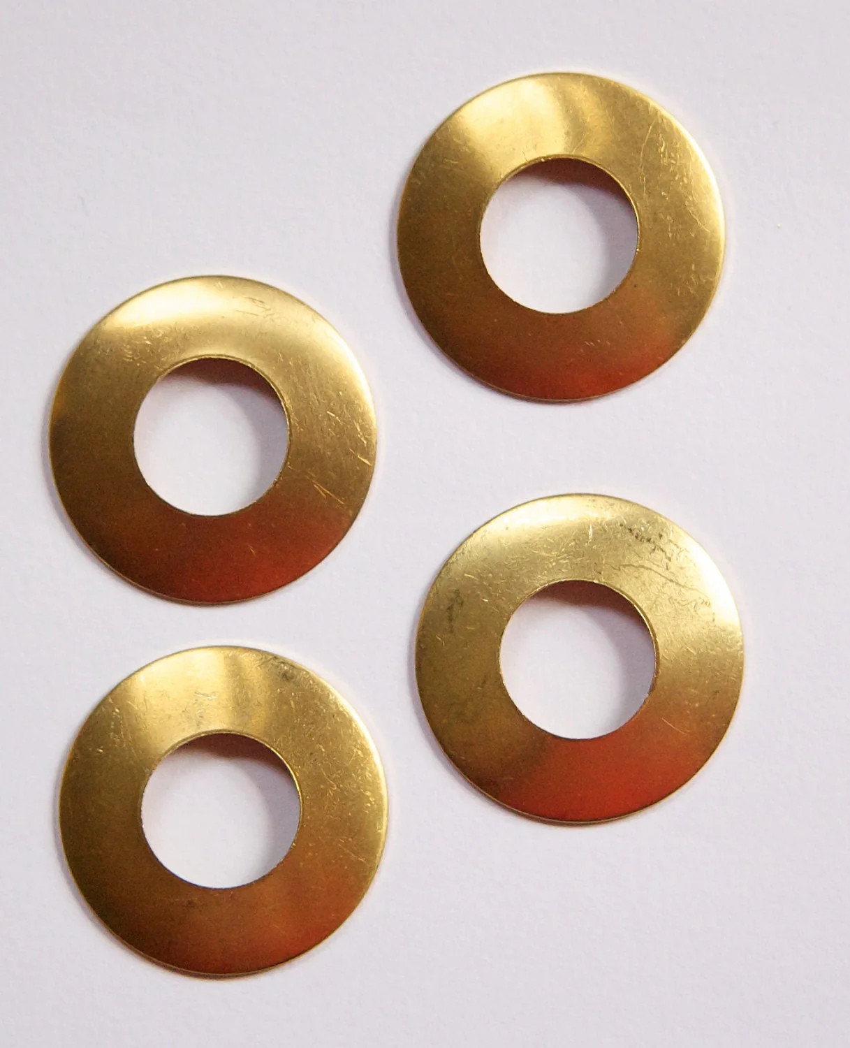 No Hole Raw Brass Dapped Open Circle Pendant Drop mtl102