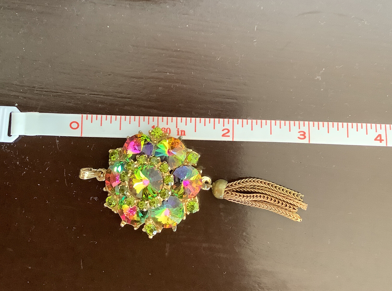 Edlee Watermelon Heliotrope Pendant w/ Tassle