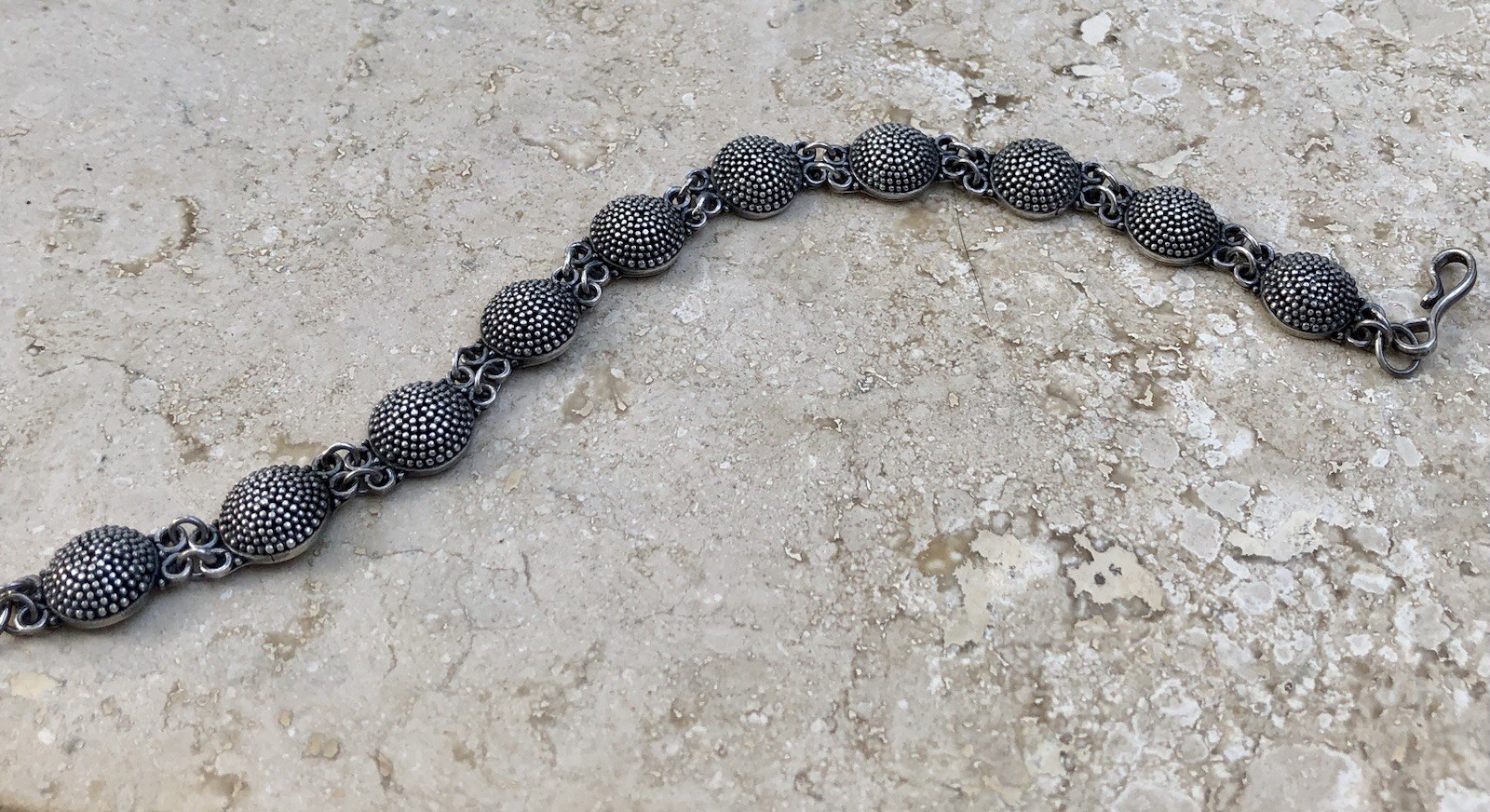 ✨🫧 VINTAGE .925 STERLING SILVER DOME BEAD BALL Link Bracelet | ESTATE Piece 🫧✨