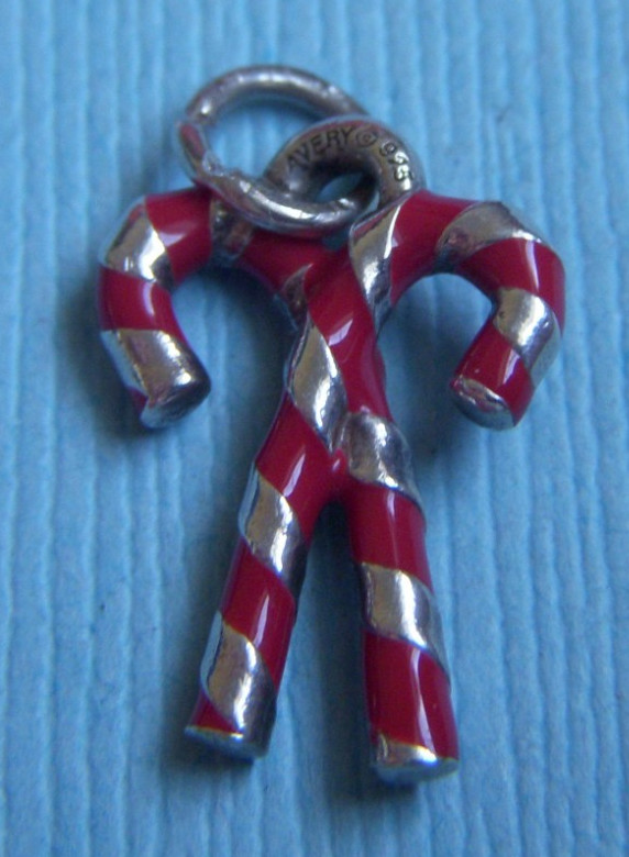 James Avery enamel candy canes sterling charm