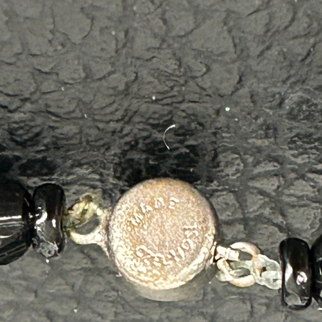 Vintage Czech Republic Faceted Glass Beaded Mourning Necklace 15″ Graduated