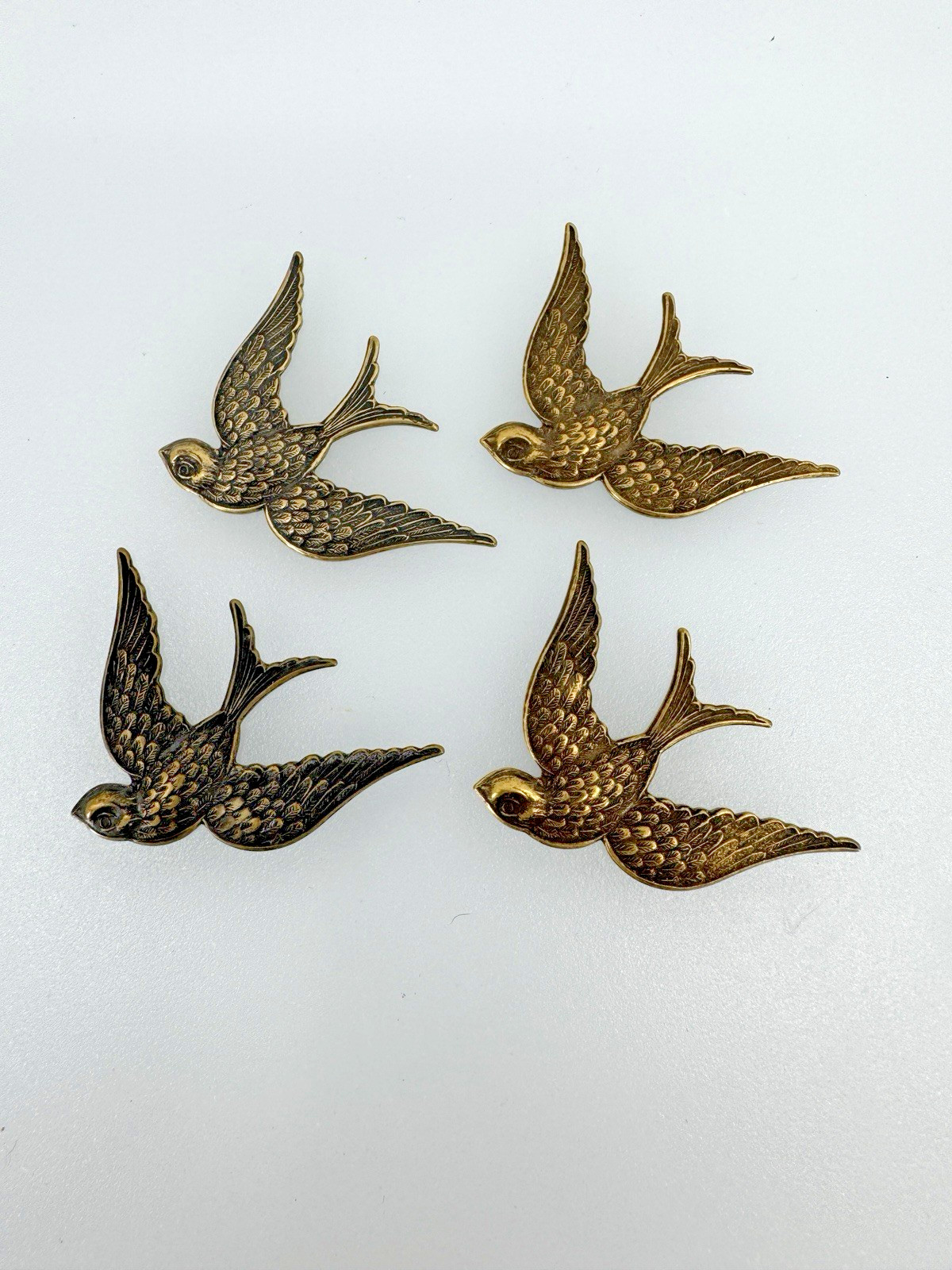 Bird Brass Toned Jewelry Finding Stamping