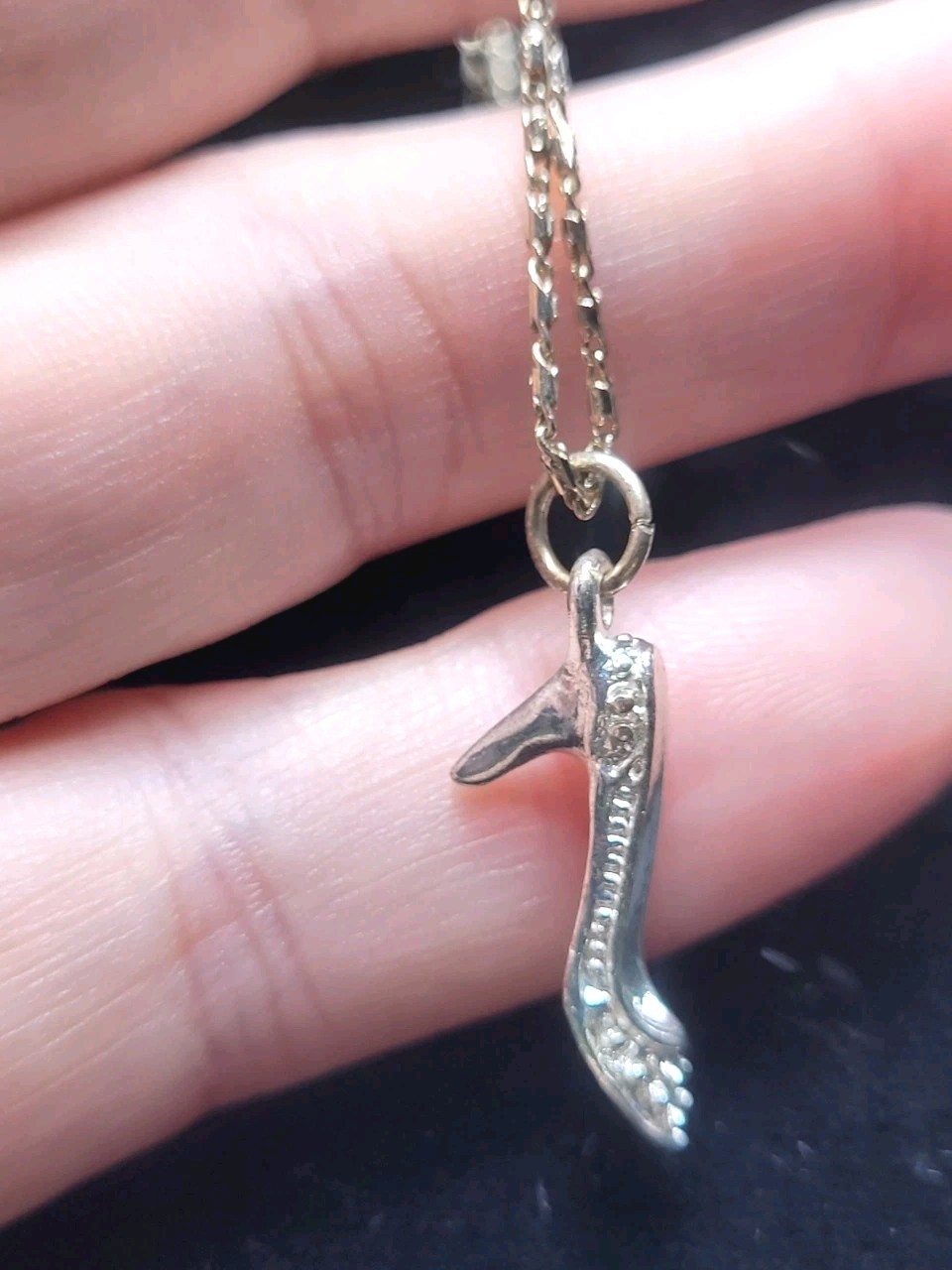 Vintage Set Of 3 Silver Tone Necklace Chain Charm.