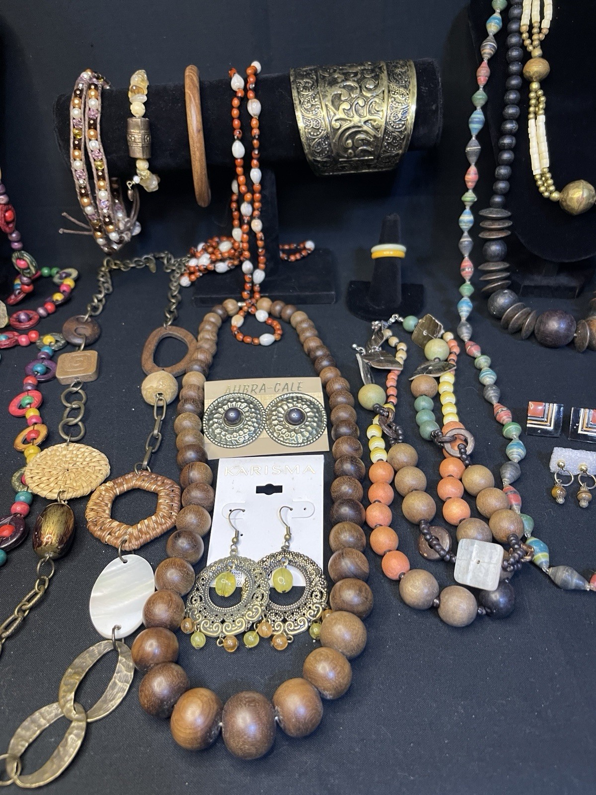 Vintage To Now Boho Costume Jewelry 23 Lot Necklace Earrings Bracelet Hippie