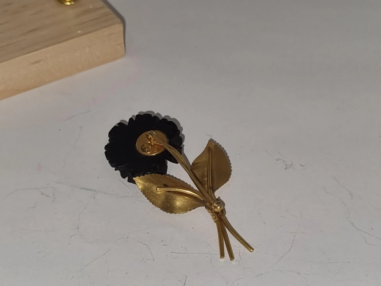 Vintage 12k Gold Filled Black Rose Bracelet Brooch Set c1960s USA made see Video