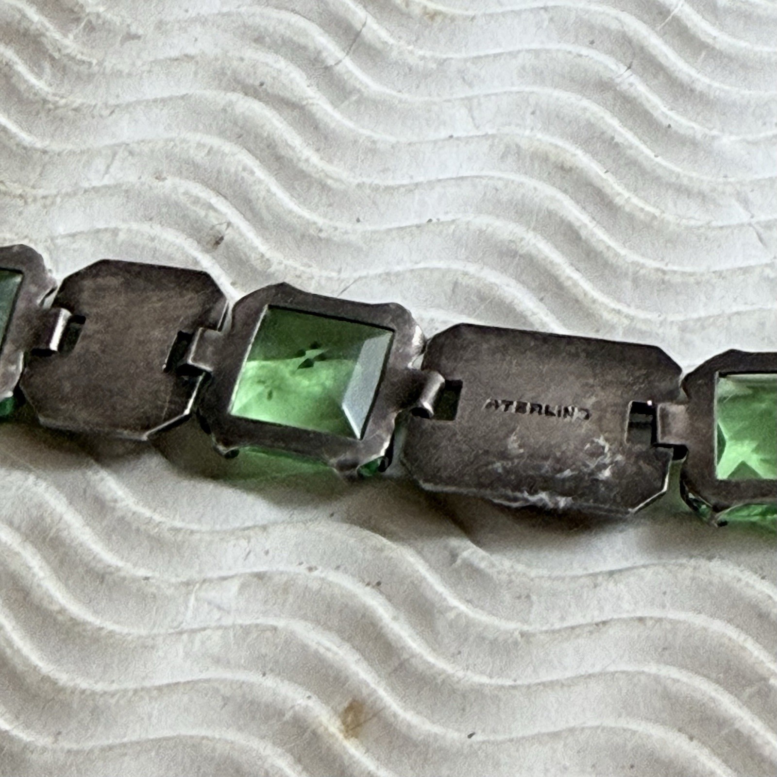 VTG Sterling Silver Crystal WWII US ARMY Sweetheart 102nd Infantry DUI Bracelet