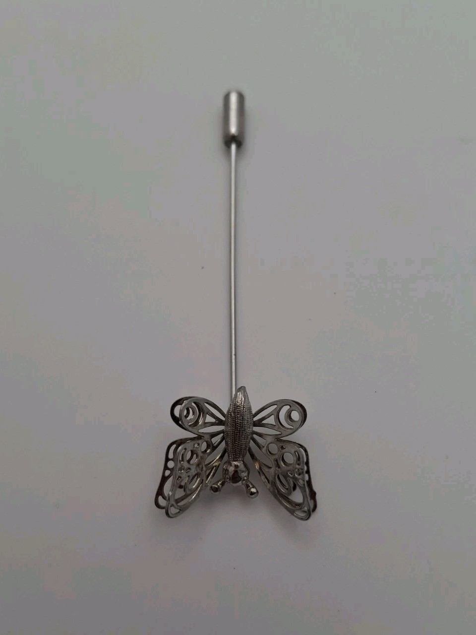 Butterfly Stick Pin Filgaree Silver Color