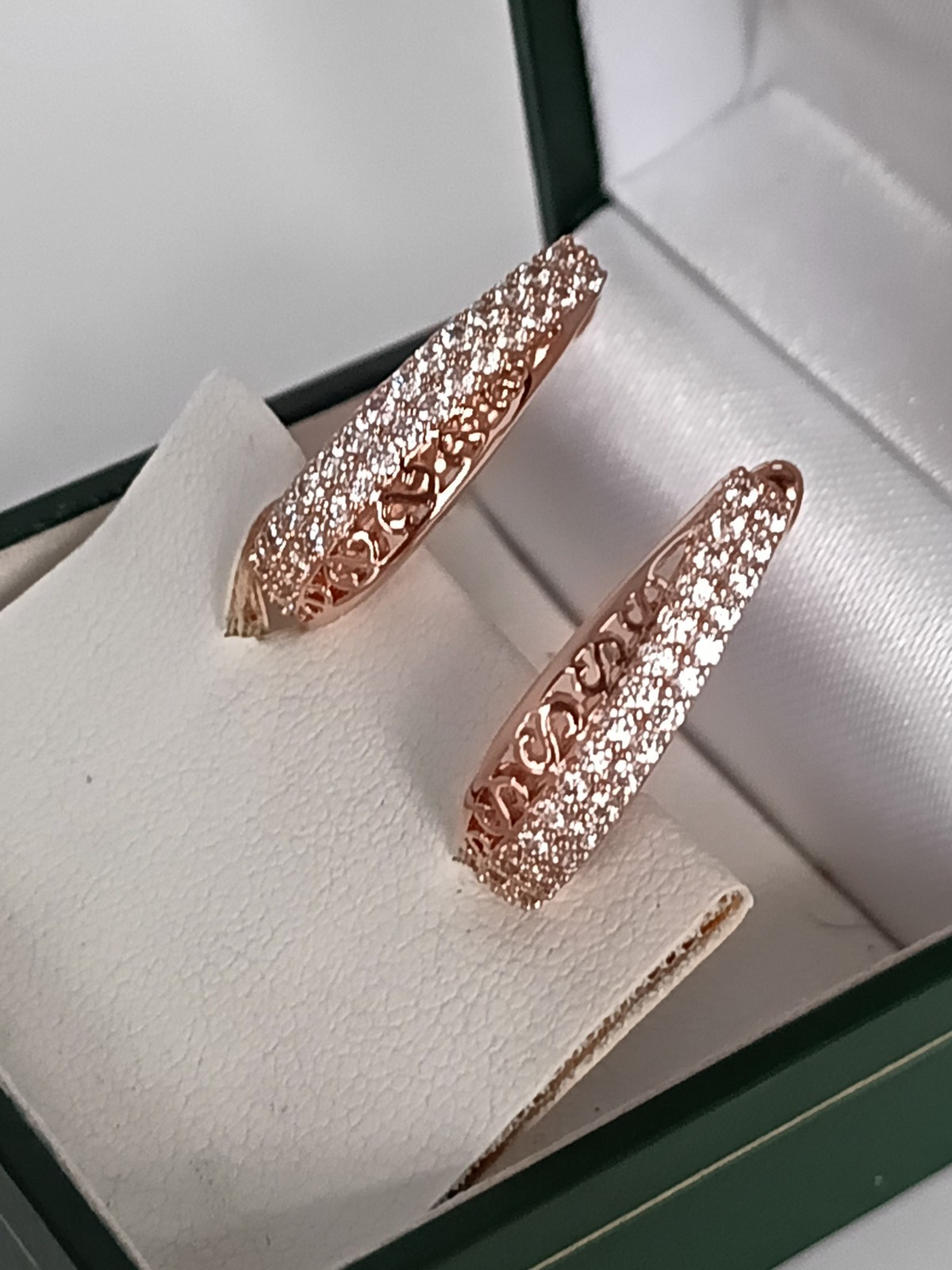 Vintage 1990-s 14 Ct Rolled Gold Zircons Earrings-Hallmarked 585 RG