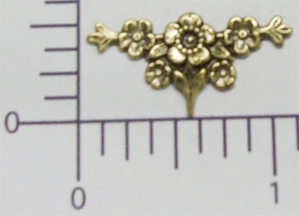 22563 4 Pc. Brass Oxidized Victorian Floral Jewelry Finding
