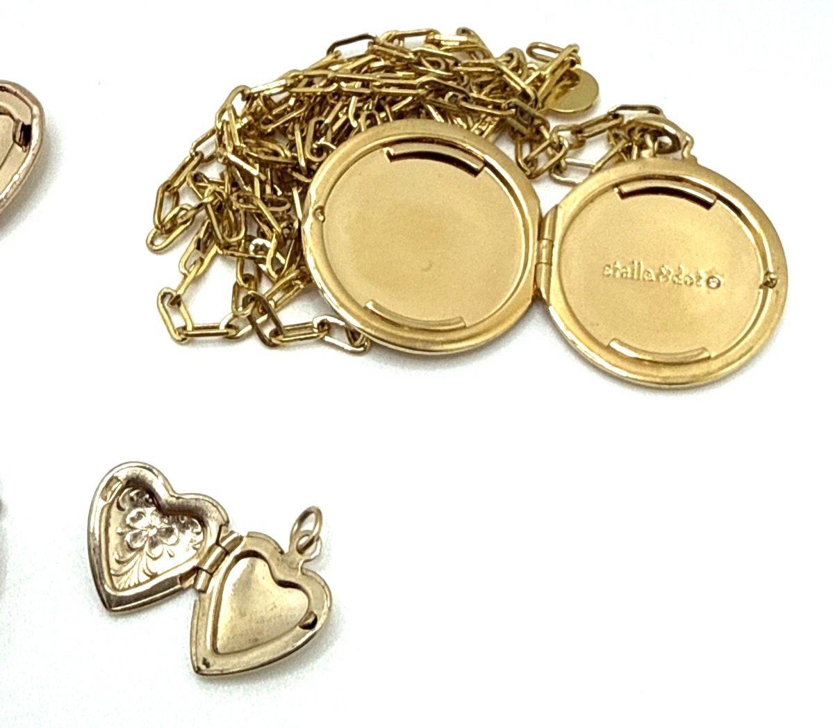 Vintage to Now Jewelry Pendant & Charm Lockets Gold & Silver Tone Lot of 12
