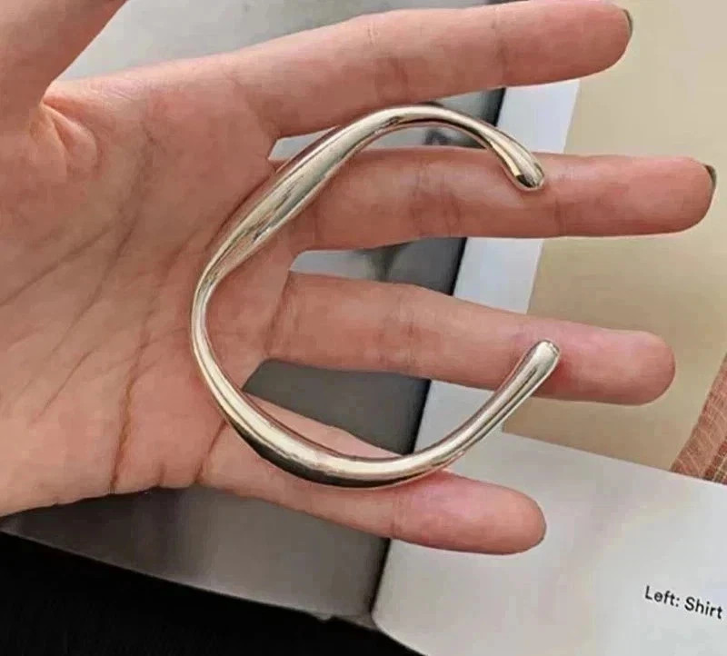 Vintage Cuff Bangle 925 Sterling Silver Jewelry Bracelet for Women Trendy Gift