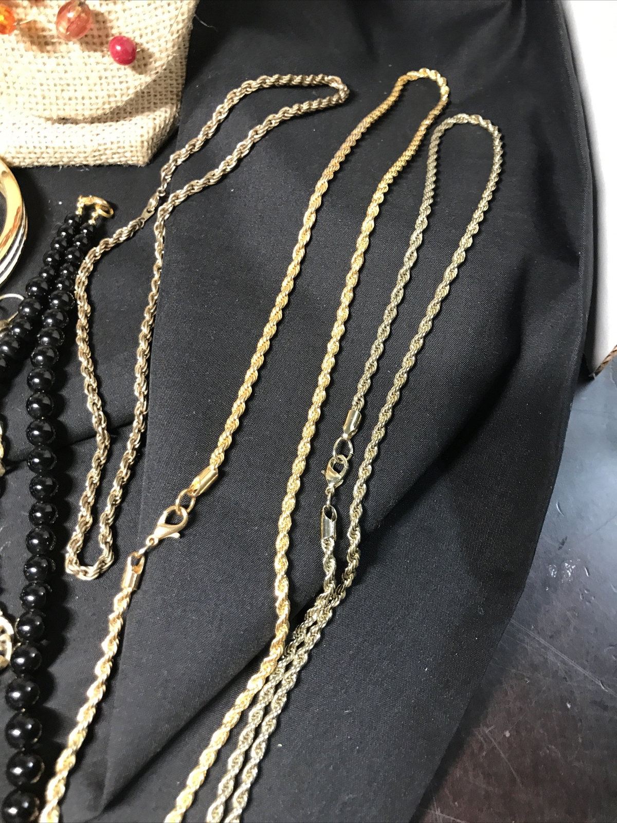 Lot of 10 Assorted Gold Tone Styled Necklace Different Sizes Earrings Bracelet