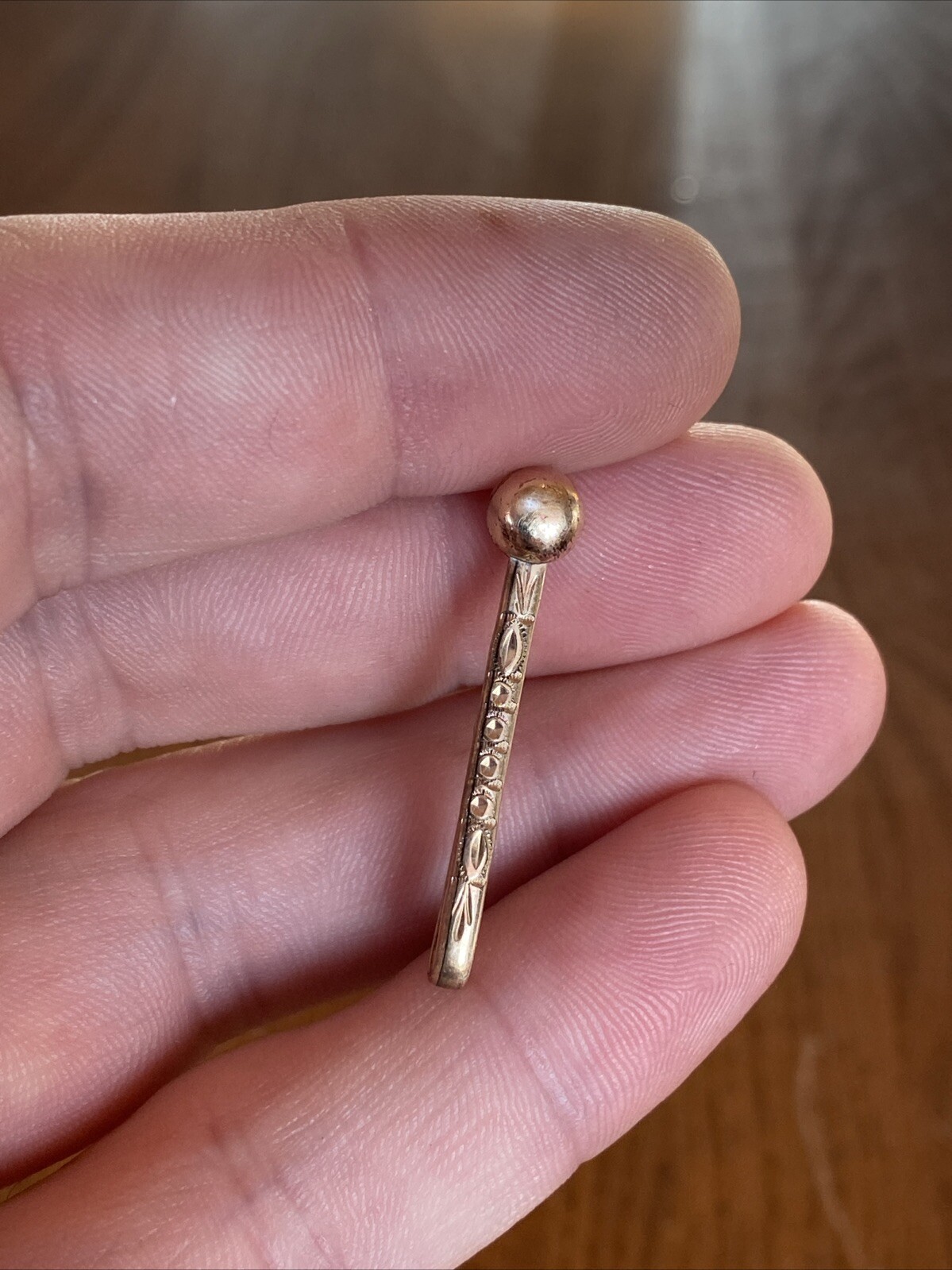 Antique Gold Plate pat’d oct 4th 1887 Bar Clip Hook Slide Clasp Pocket Shirt Tie