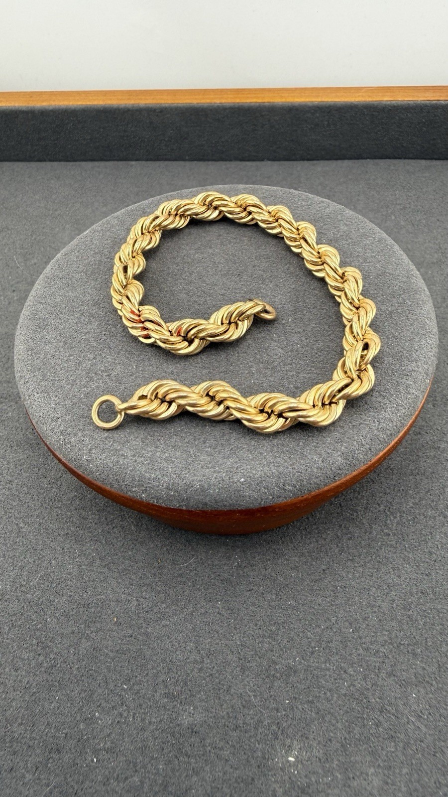 Vintage Rope Link Bracelet XRF Tests Approx 10.3K Gold 20.6g 7.25” Estate