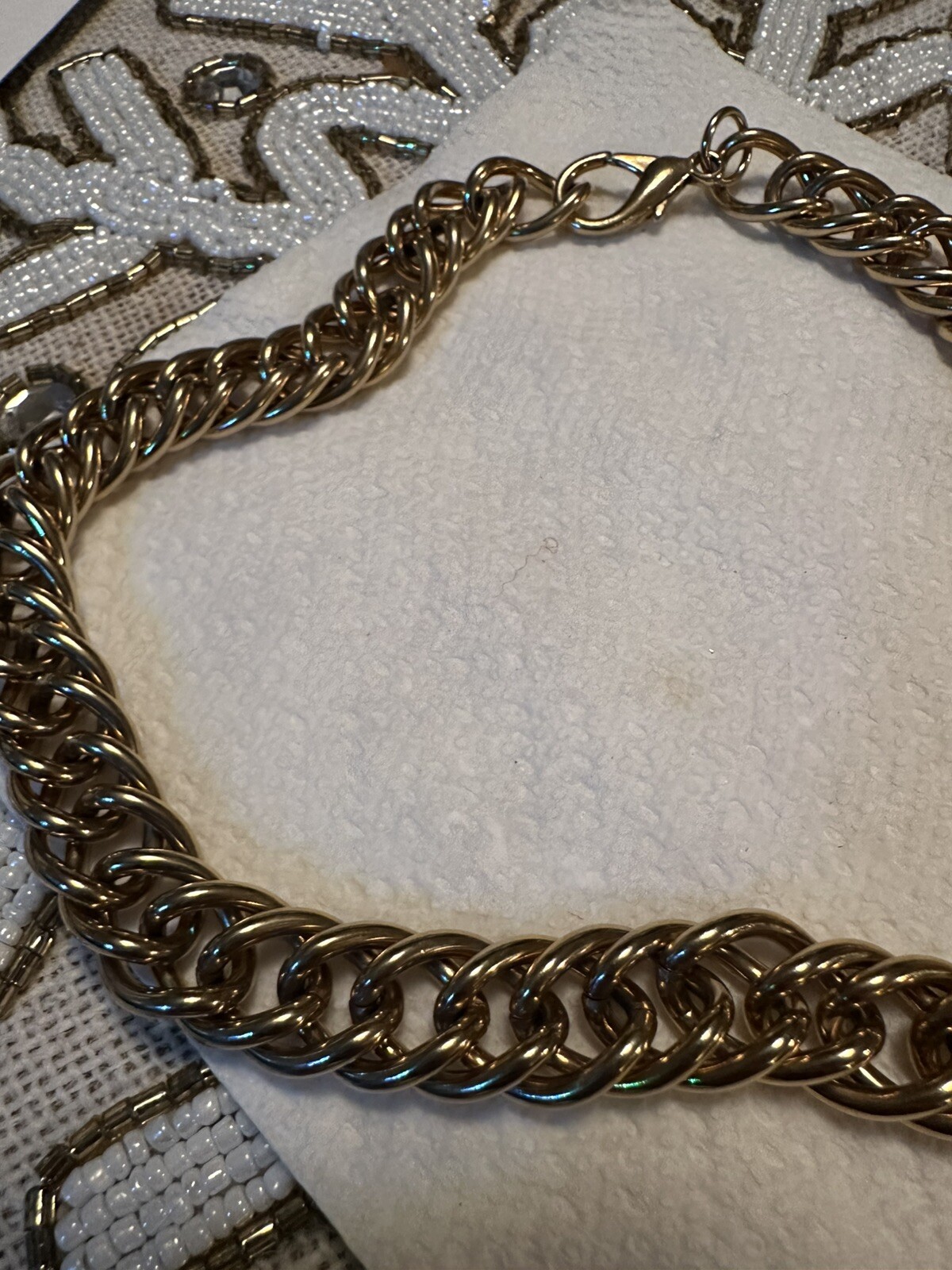 VTG 18” WIDE GOLD PLATED CHAIN NECKLACE – Costume Jewelry