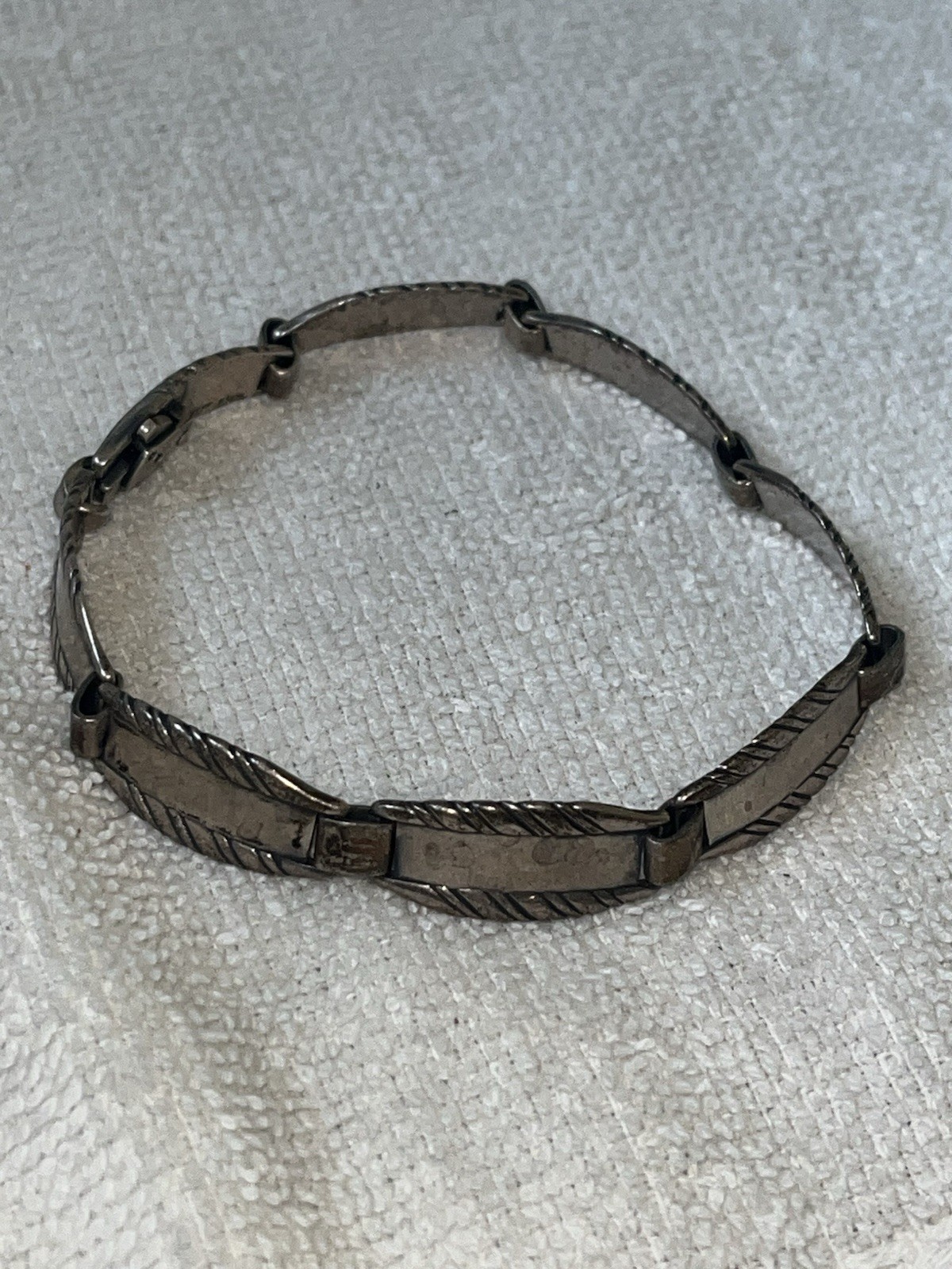 Vtg James Avery Elegant Sterling Silver Linked Etched BRACELET