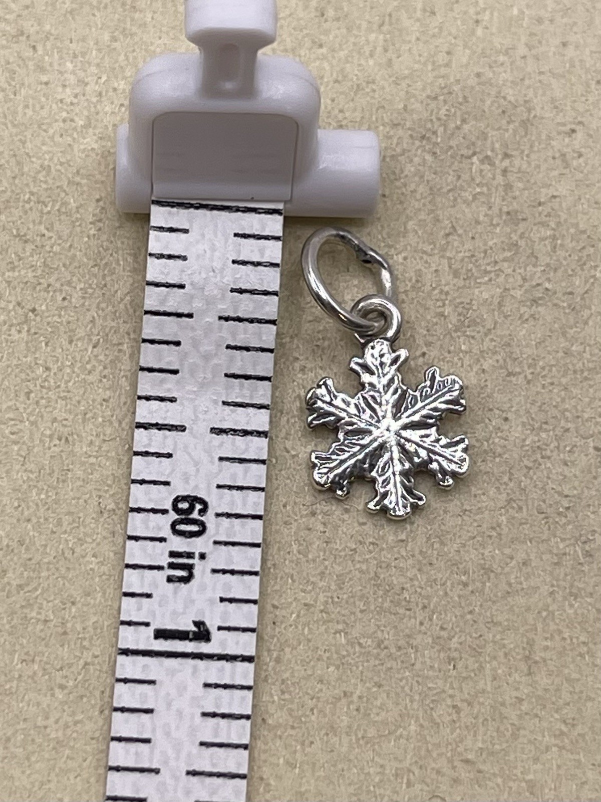 James Avery Aspen Snow Crystal Charm Snowflake Uncut Loop Sterling Silver 925