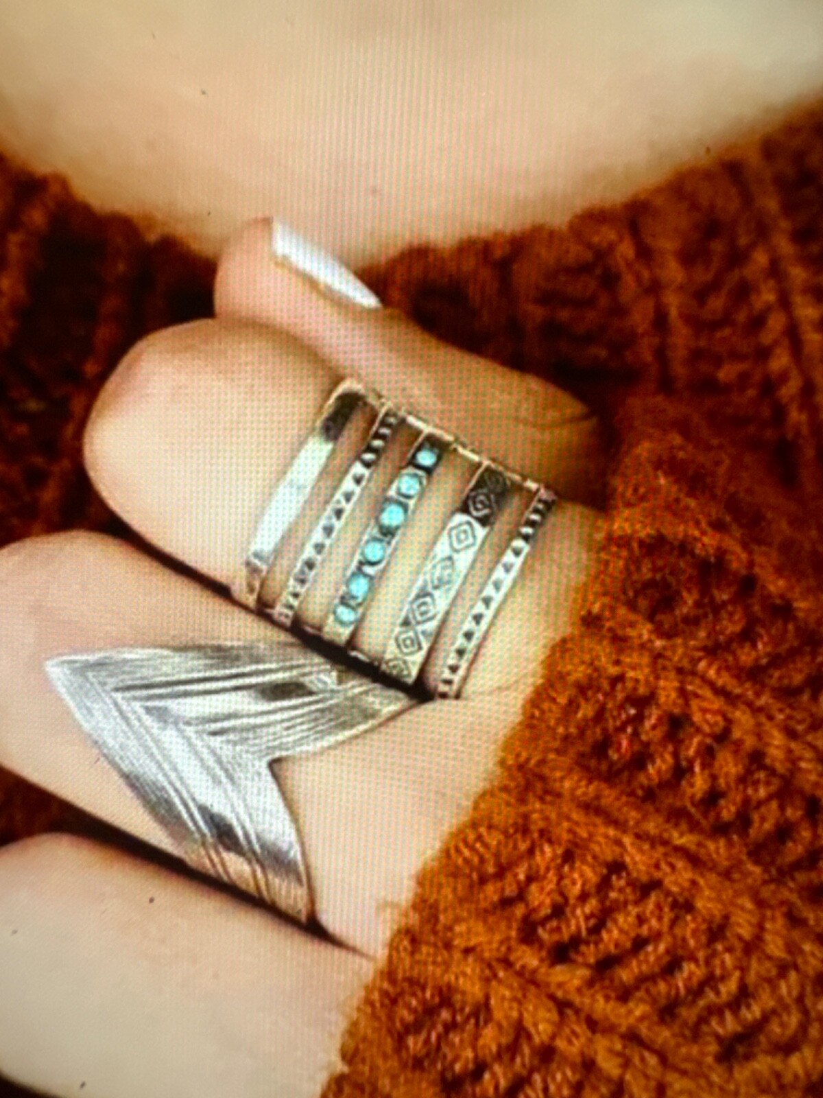 925 Silver Plated Zinc Alloy Material Wide Vintage Size 8 Ring