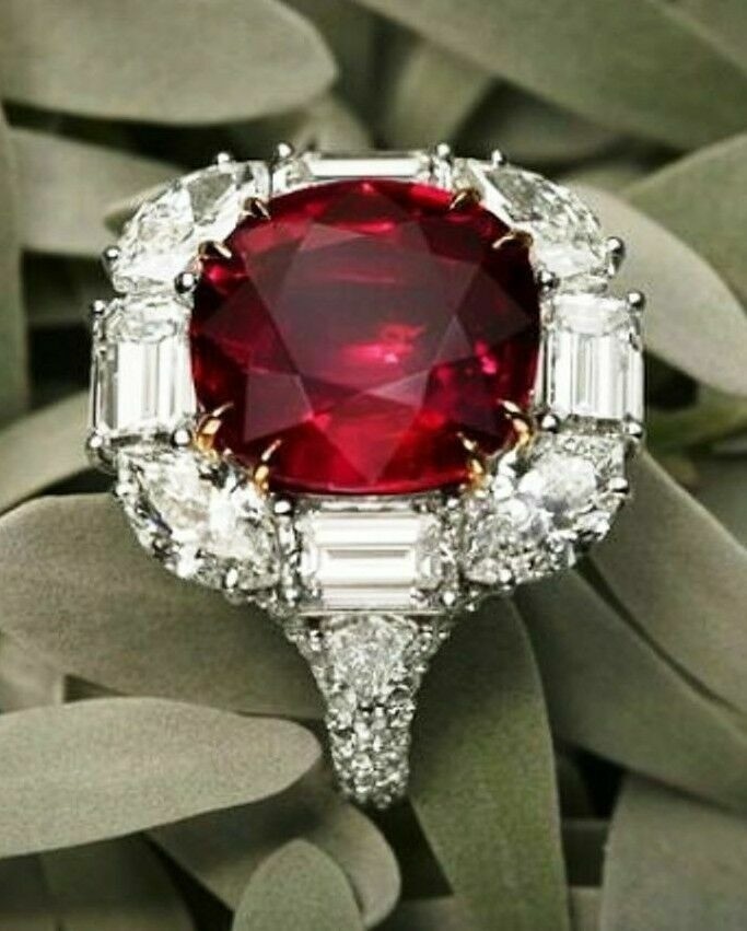 Art Deco Antique 3.40 Ct Natural Ruby Vintage Wedding Ring 925 Sterling Silver