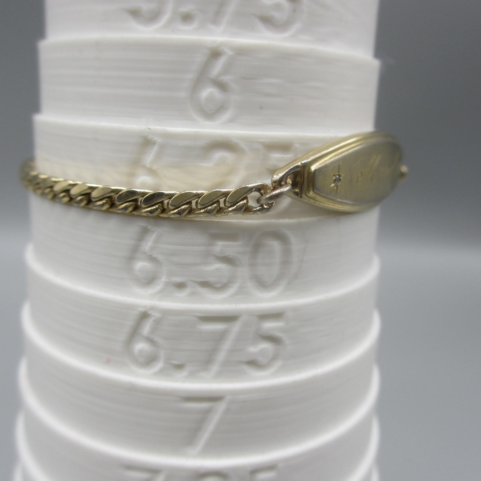 Vintage ID Bracelet Spiedel Marilyn Gold Tone Rhinestone Accent