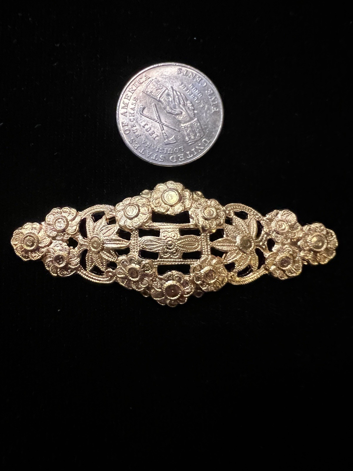 Vintage Floral 22K Gold Plated Brass Stamping for Jewelry Making/Craft/ Decor