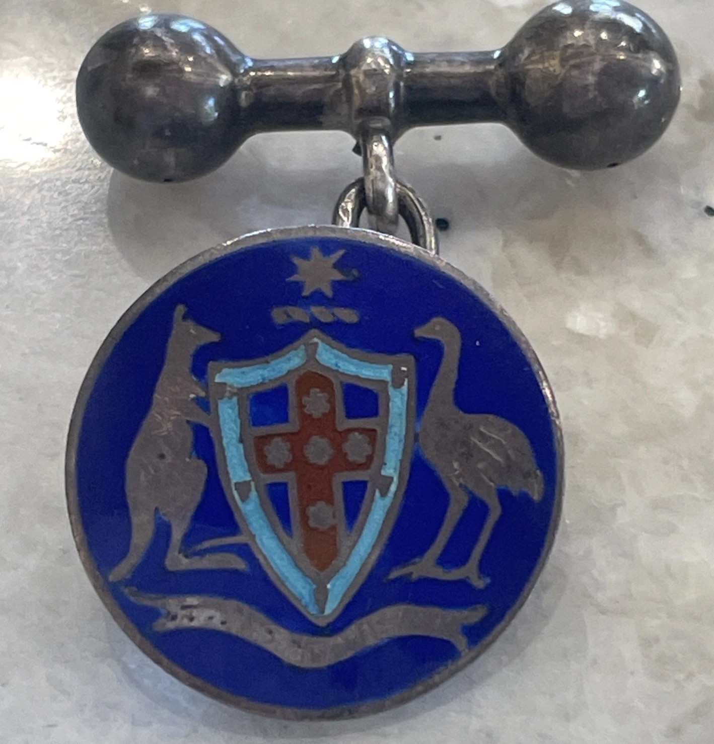 Antique Dunklings Cufflink Australian Federation-era Australian Coat of Arms