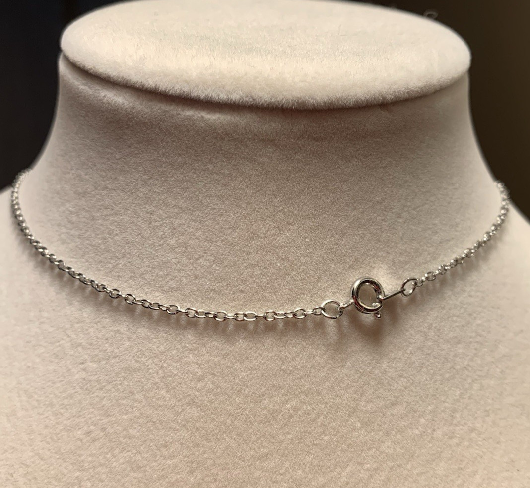 Vintage HandCrafted Pewter Heart Pendant Signed EH Necklace Clear Glass Stones