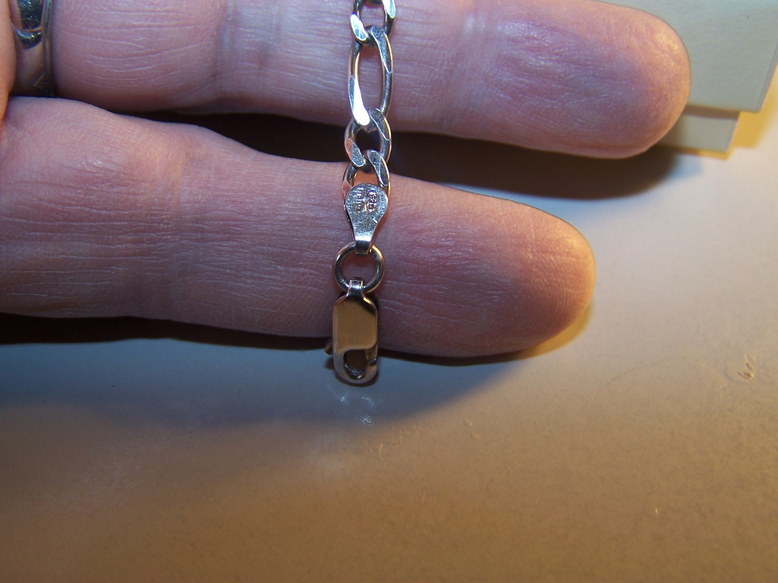 VINTAGE ESTATE ITALY DESIGN “MILOR” 6MM FIGARO STERLING SILVER BRACELET 71/4″