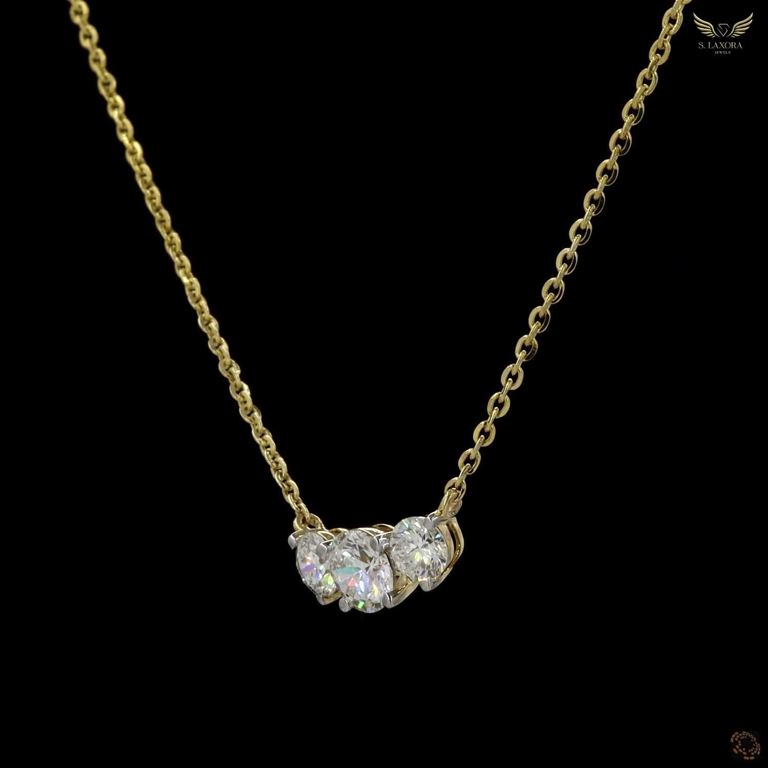 Lab Created Diamond 0.98ct Pendant Necklace Yellow Gold Plated Gift