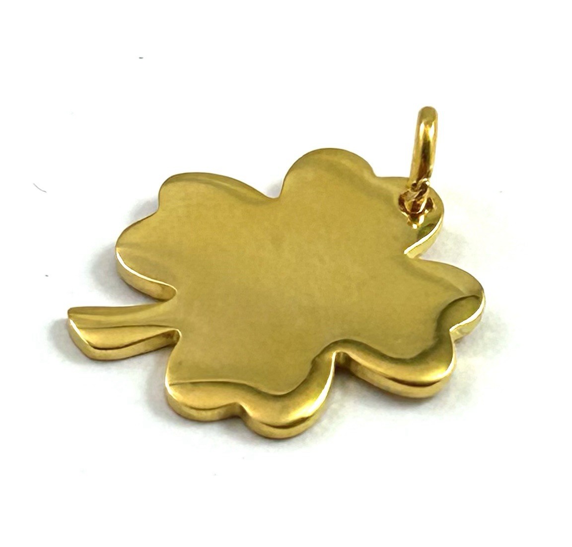 Vintage Charm Four Leaf Clover Pendant Lucky Charm Shamrock Gold Plated Jewelry