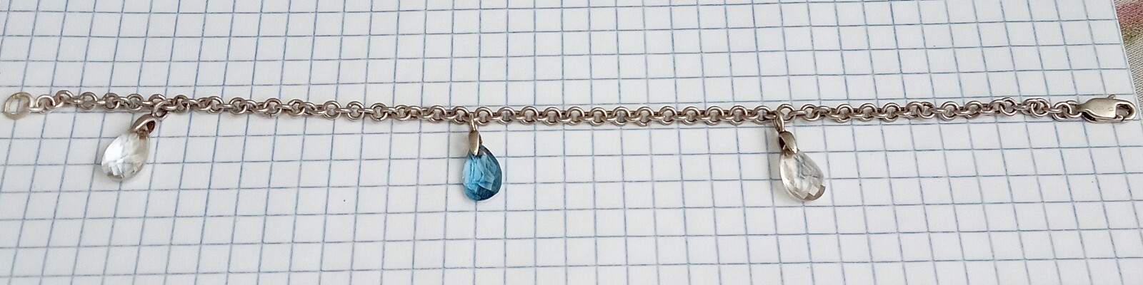 Vintage Bracelet with stones Sterling Silver 925 test Beautiful Women’s Jewelry