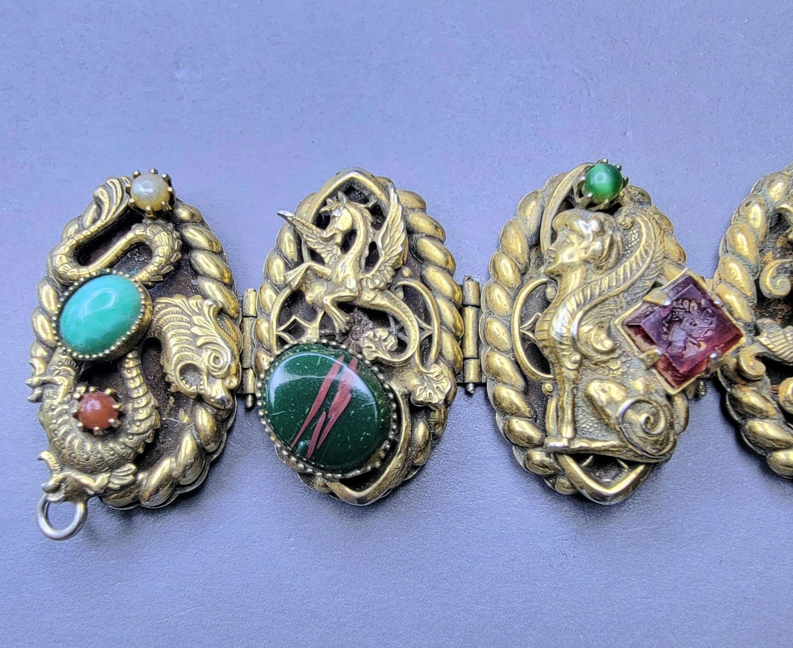 30s 50s High-Relief Dragons, Phoenixes, Protective Mythical Creatures Bracelet