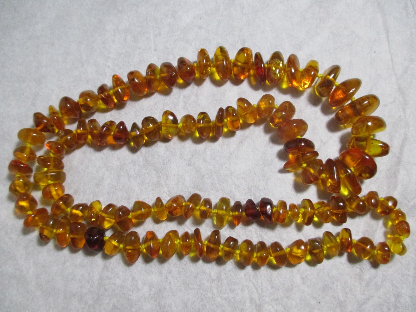 Vintage Baltic Honey Amber Chunky Nugget Hand Knotted Necklace 25 in