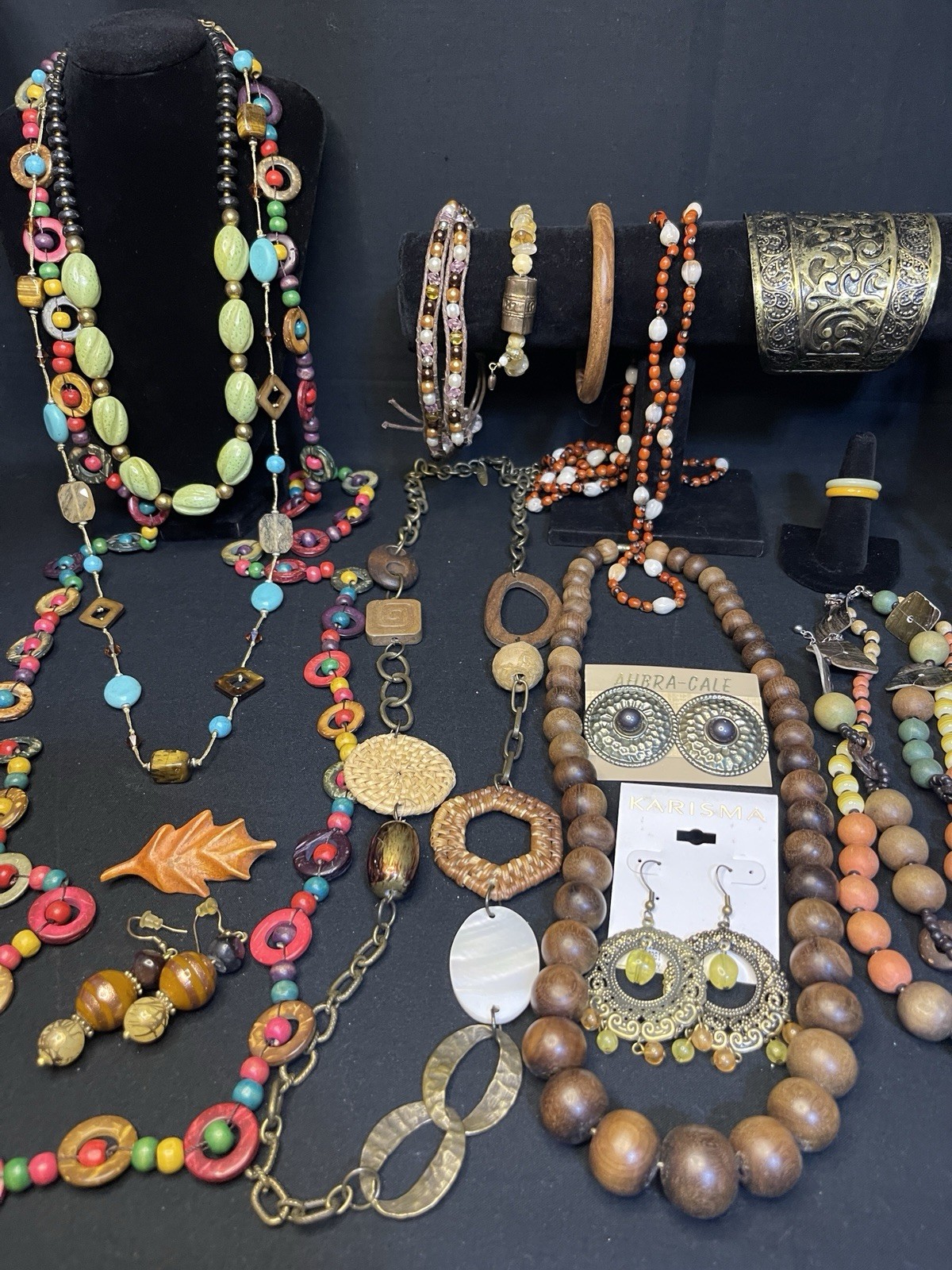 Vintage To Now Boho Costume Jewelry 23 Lot Necklace Earrings Bracelet Hippie