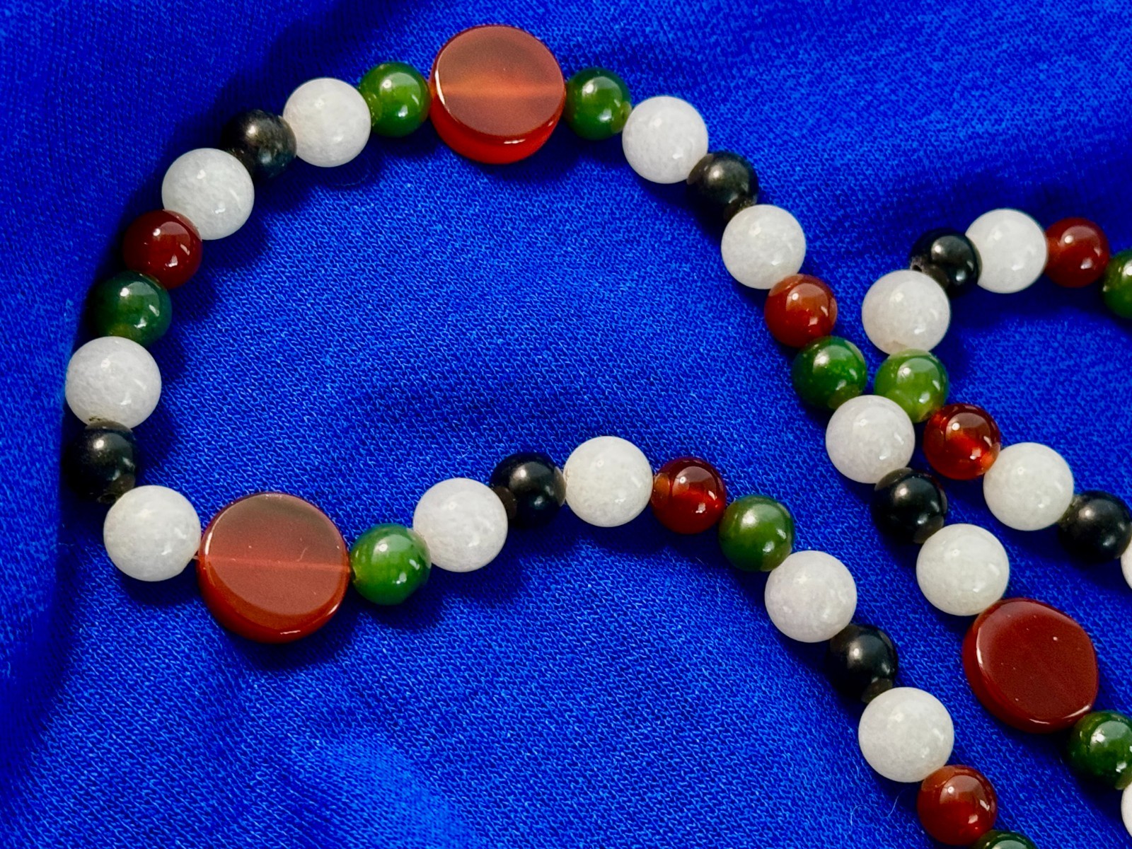 Vintage Asian Multi-Color Jade Necklace, family owned for over 60 years. Perfect