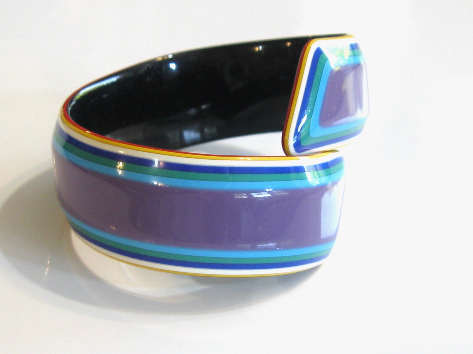 COLORFUL RETRO VINTAGE BYPASS WRAP LAYERED CELLULOSE ACETATE BANGLE BRACELET