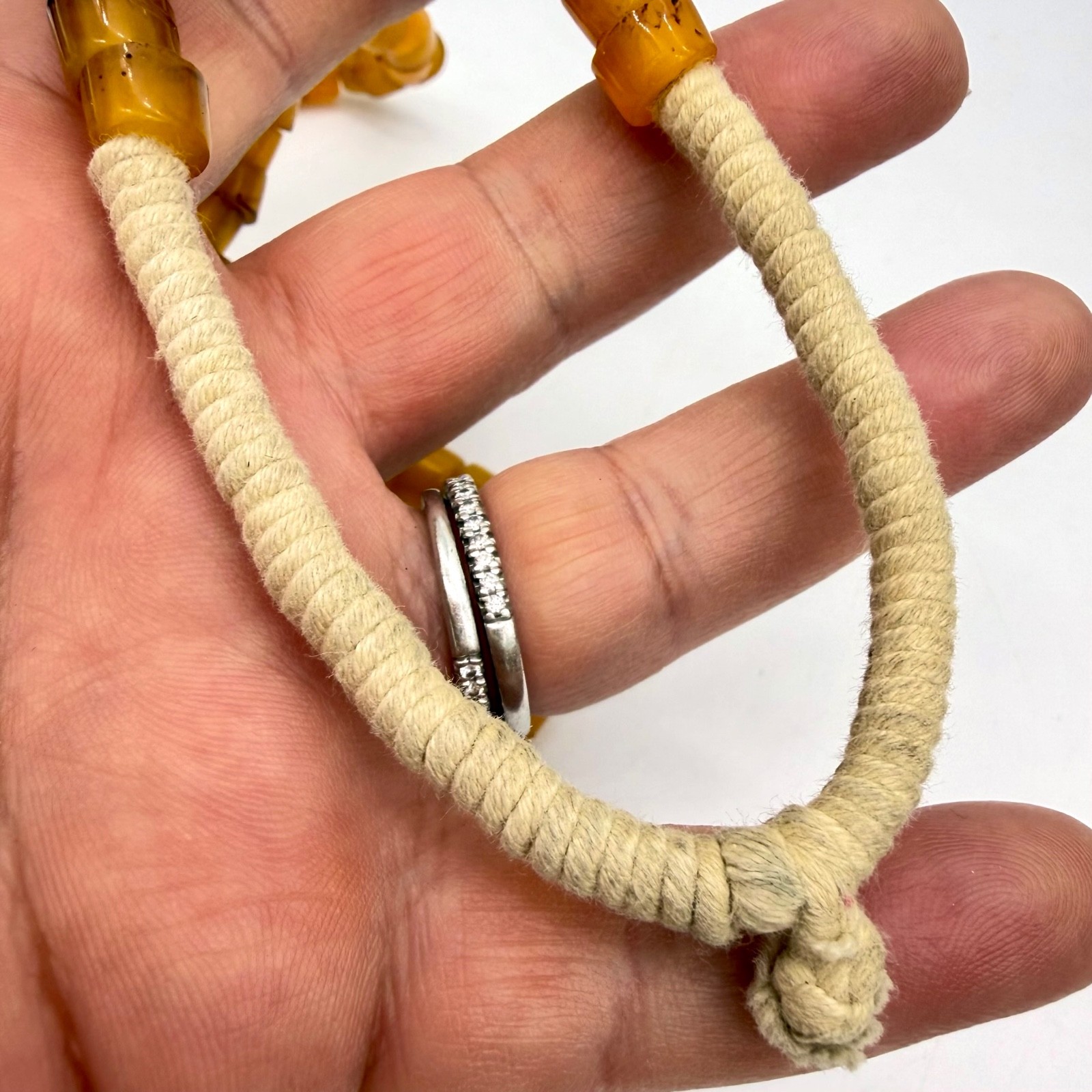 Vintage Tibetan Butterscotch Amber Resin Necklace 46g Egg Yolk Sherpa Trade Bead