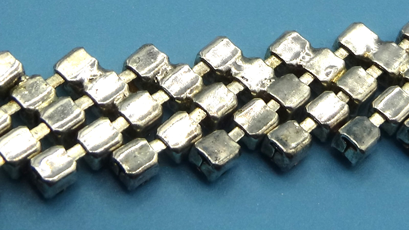 Vintage Prong Set Rhinestones Bracelet Featuring Rhinestone Drop Dangle