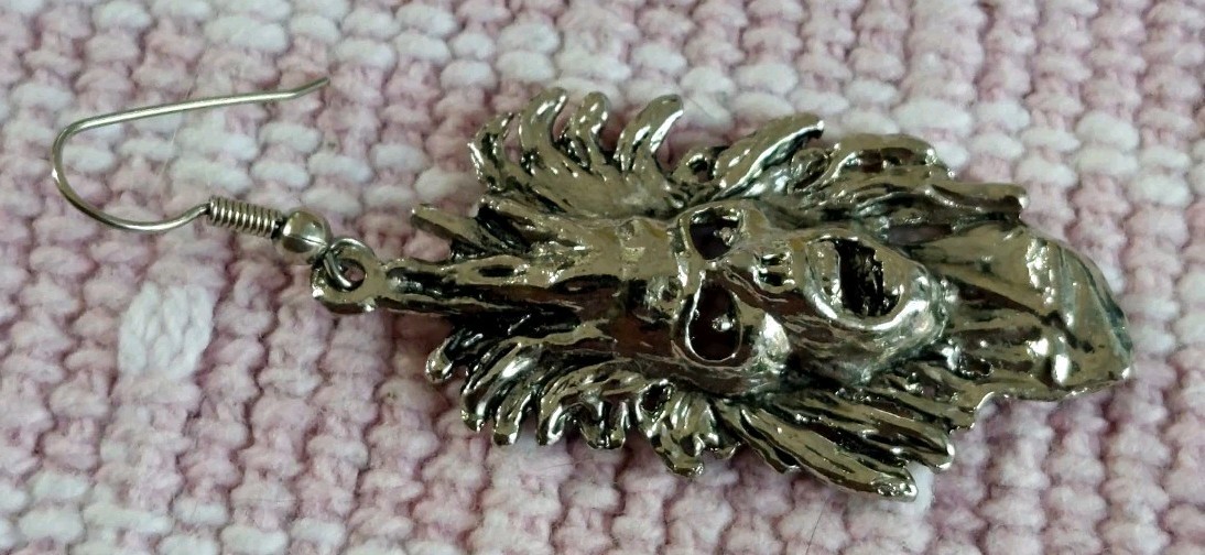 Vintage Iron Maiden’s Eddie Single Silvertoned Dangle Pierced Earring