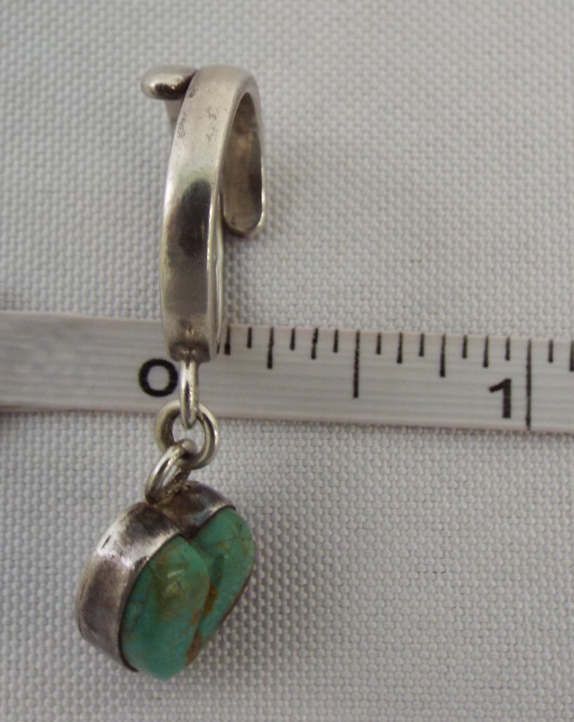 Joan Slifka Designs STERLING SILVER Turquoise Dangle Heart Ring Size 5.5 6g