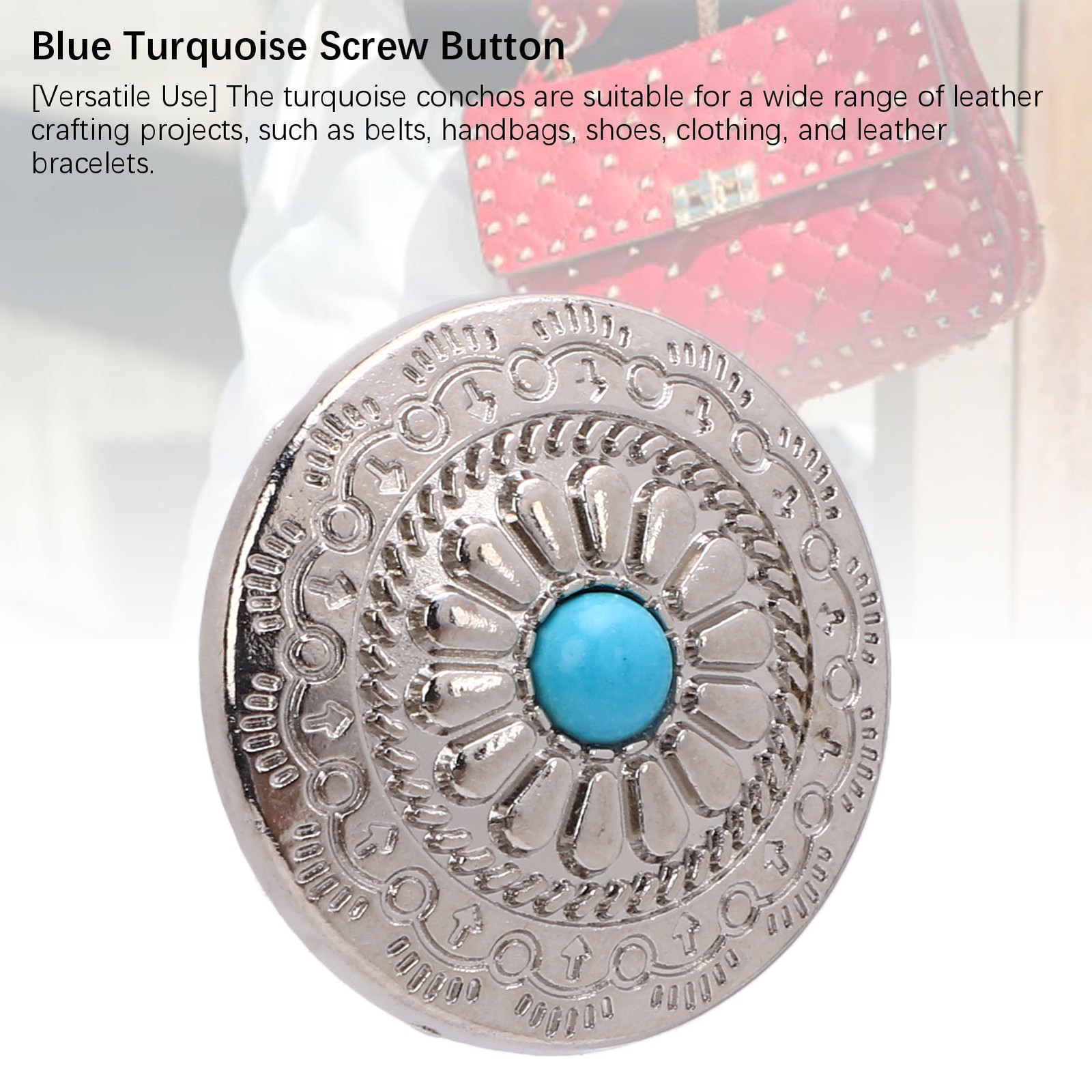 Blue Turquoise Screw Buttons Elegant Design For Leather Crafts Easy To Use