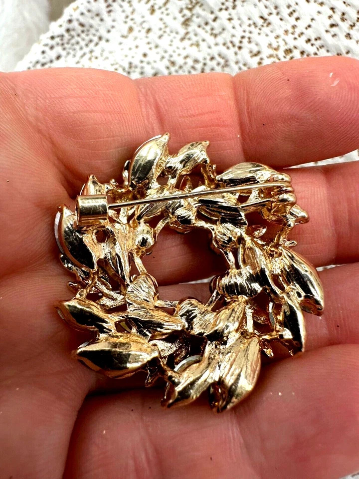 New Ukrainian Easter Wreath Rhinestone Brooch, Wheat Pin, Easter Gift For Her