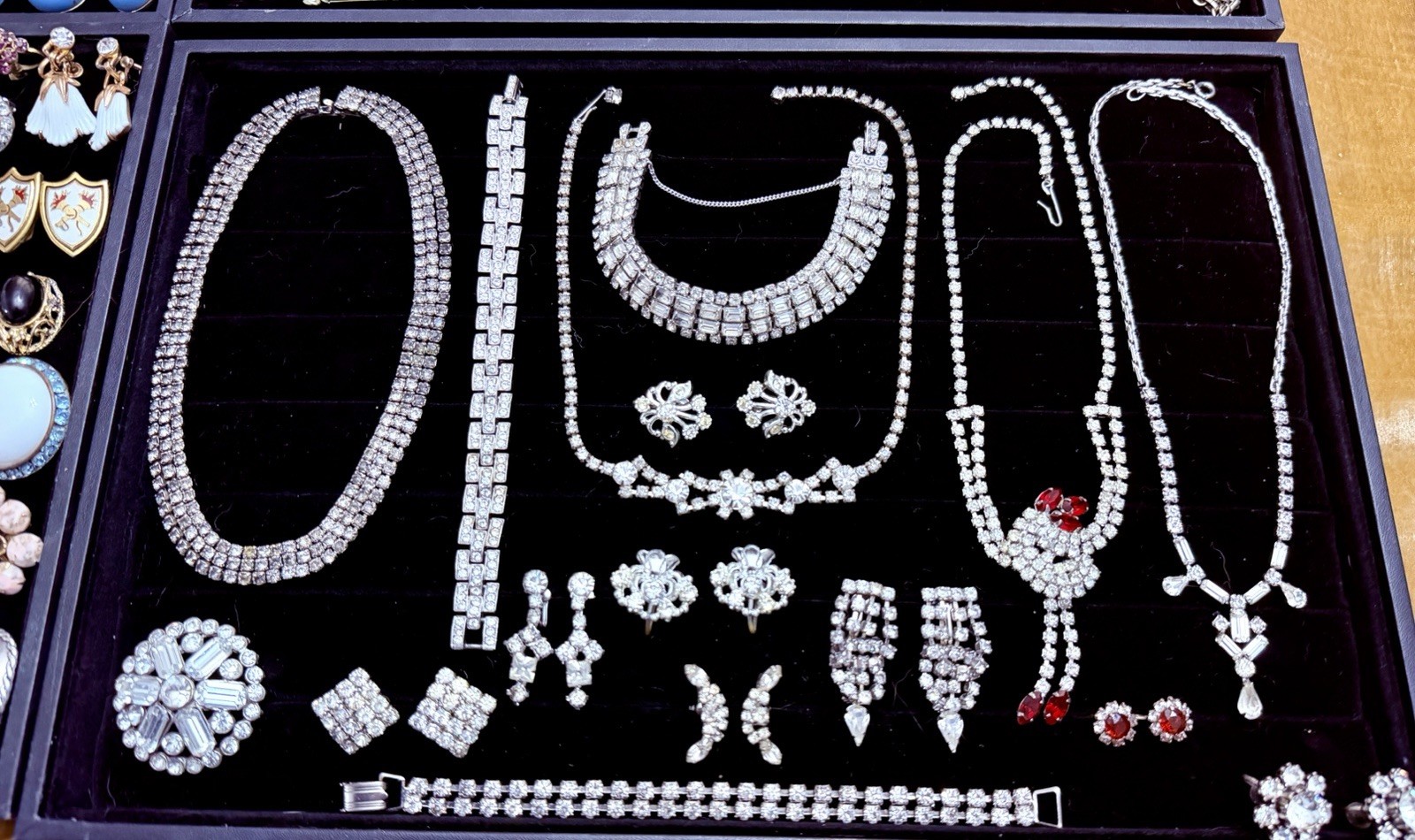 HUGE Vintage Mod Rhinestone Jewelry Lot High End Schreiner Weiss Eisenberg +